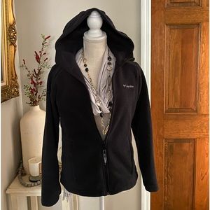 Woman’s Columbia Navy Fleece Full Zip Hoodie Jacket